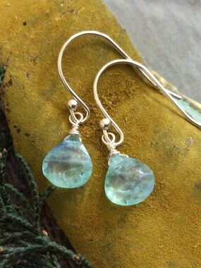 Sale Natural Aquamarine Sterling Silver Sundance Charm Earrings